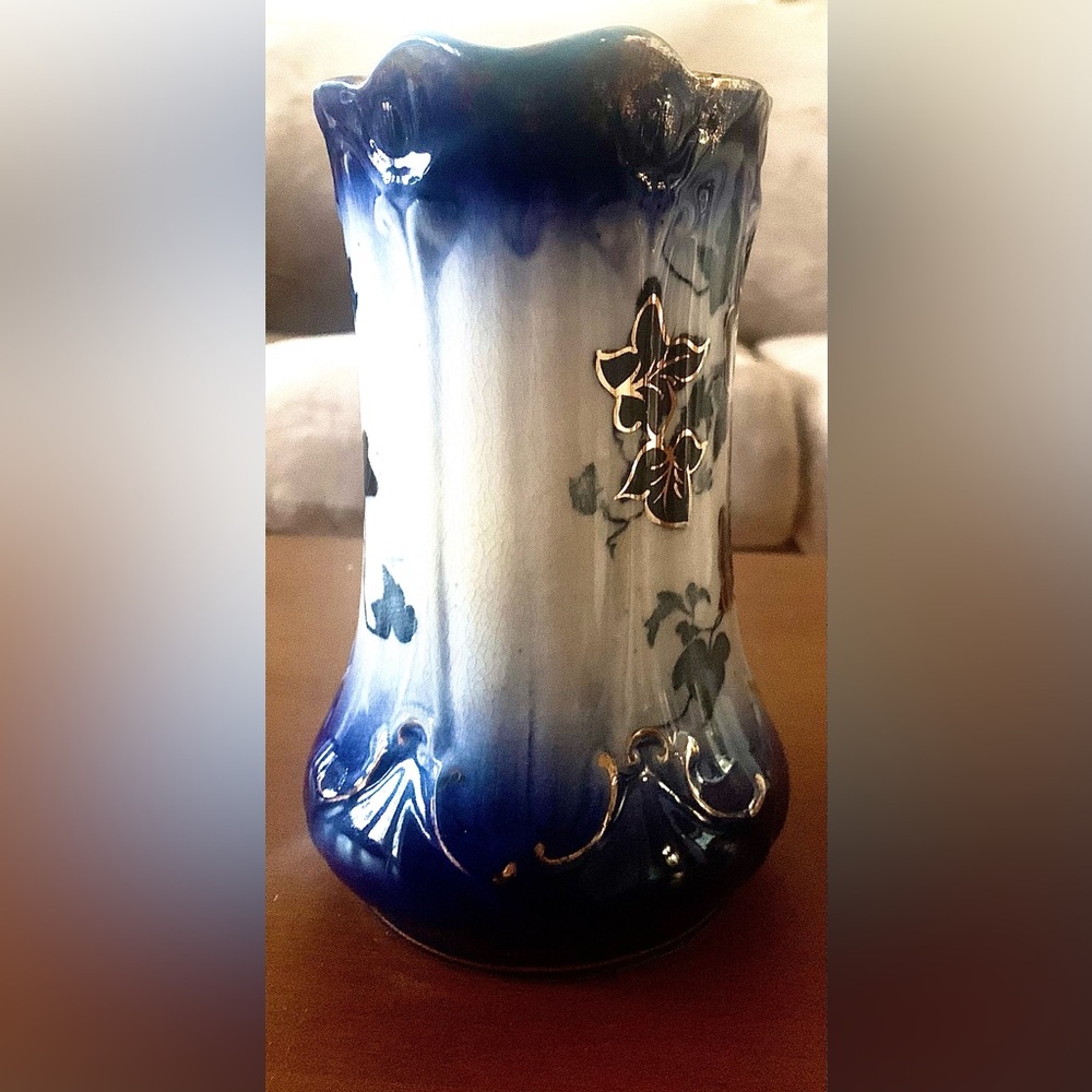 Mid 1800s Flow Blue Ivy Milk
Pitcher